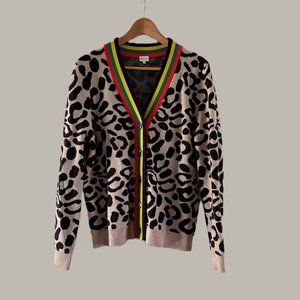 KULE Animal Print V-Neck Cardigan